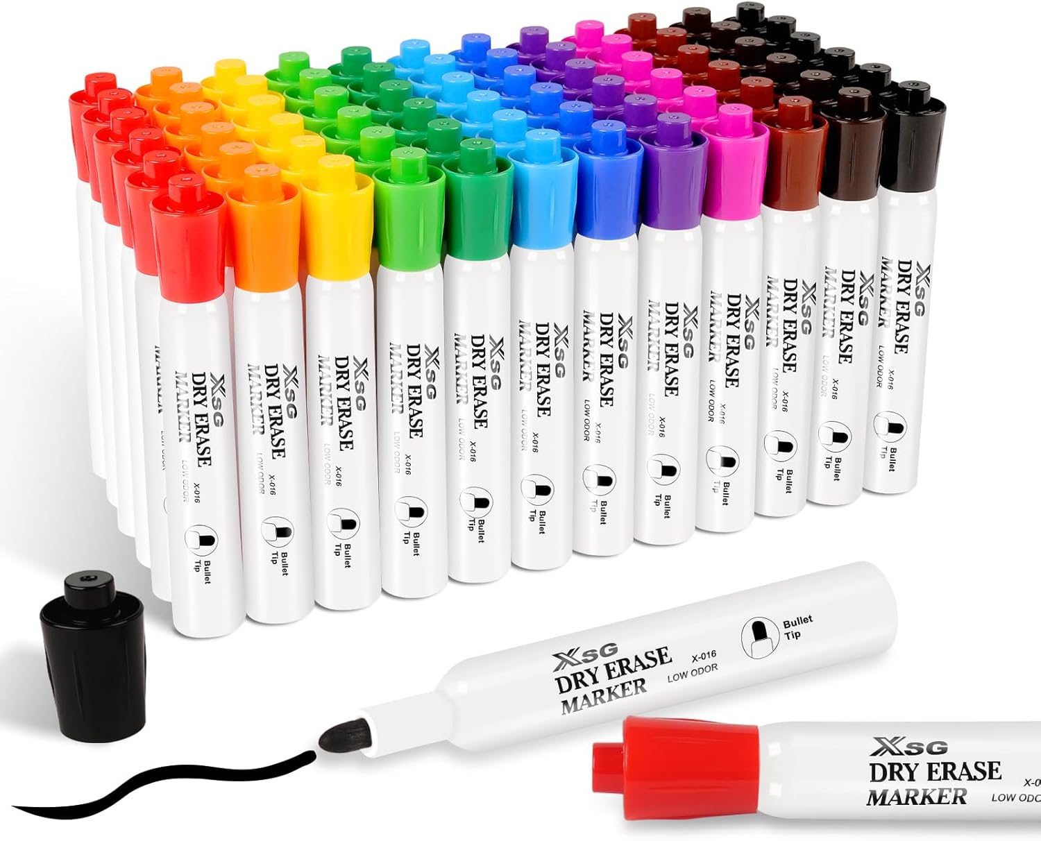 72 White Board Markers Fine Tip - Whiteboard Markers Dry Erase Bulk Pens With Low Odor For School, Office, Home, Work On White Board & Calendar, Refrigerator